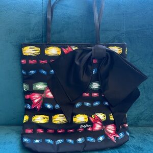 Brighton Black Tote with Multicolor Bow Design
